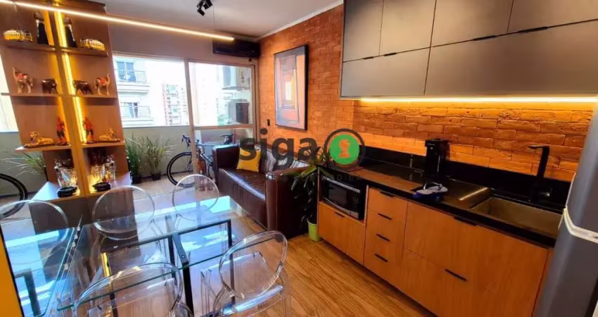 Apartamento studio mobiliado e decorado para venda na rua tuim moema passaros