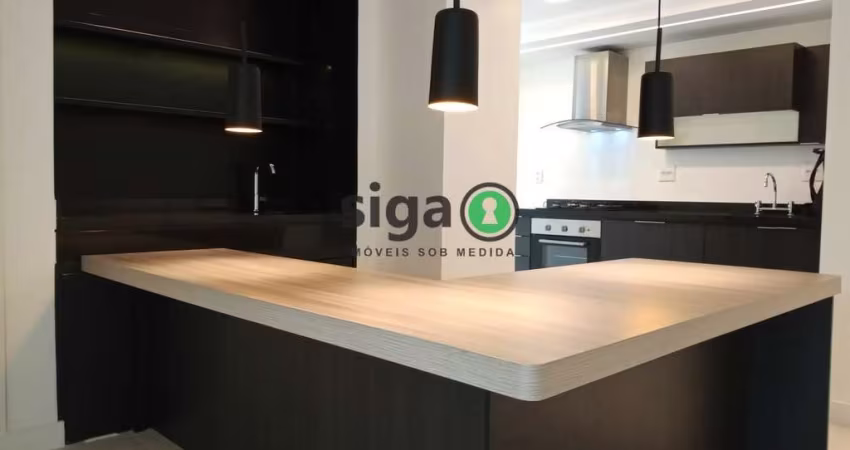 Apto reformado no Itaim com 1 suite, closet, lavabo, 1 vaga para Locação sem Mobilia