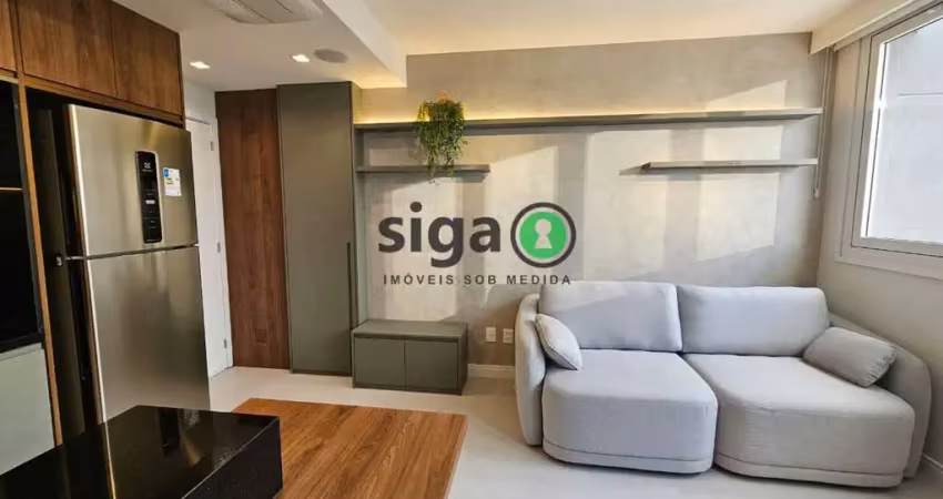 Apartamento para locação 38m² com vaga todo mobiliado localizado na chácara santo antônio, são paulo