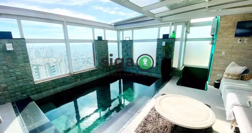 Cobertura cinematográfica tatuapé 225 m² 03 suítes - 05 vagas + depósito mobiliada