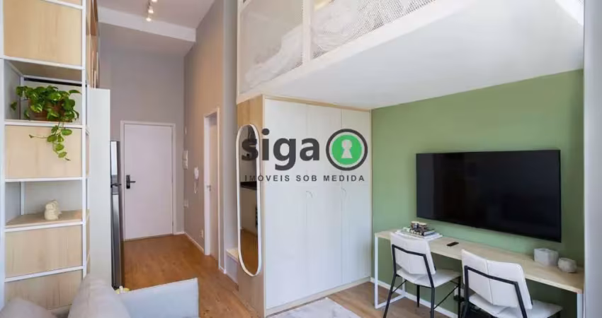 Studio em Moema para Locação - 34m² , 1 quarto e Mobiliado!