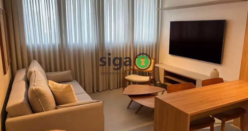 Apartamento para locação 38m² com vaga todo mobiliado localizado na Chácara Santo Antônio, São Paulo
