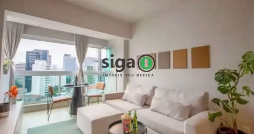 Apto com 1 quarto para locação ou venda em pinheiros e 1 vaga, mobiliado