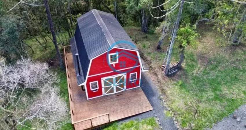 Cabana estilo celeiro americano com vista para as montanhas com terreno de 30.400m² à venda em urubici/sc