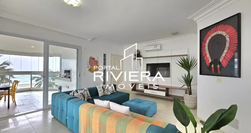Apartamento frontal ao mar, pé na areia com 5 suítes e elevador panorâmico