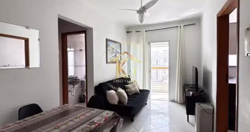 Apartamento aviação praia grande 1 dormitório vista mar andar alto
