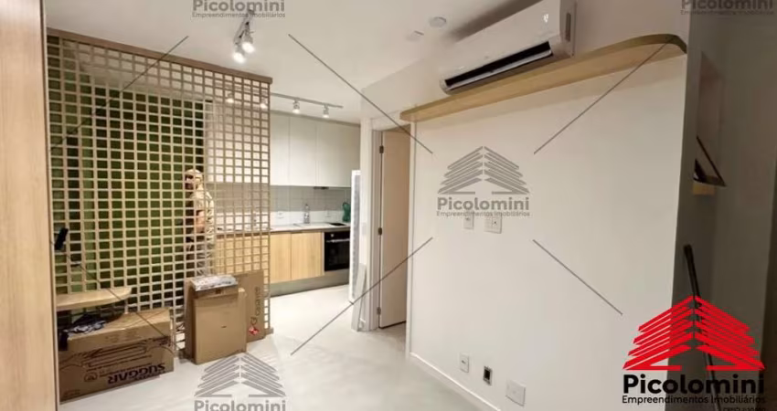 Studio a venda no Paraíso de 25 m², 1 dormitório, 1 banheiro, lavanderia, área de serviço, moveis planejados, mobiliado, ar condicionado, varanda
