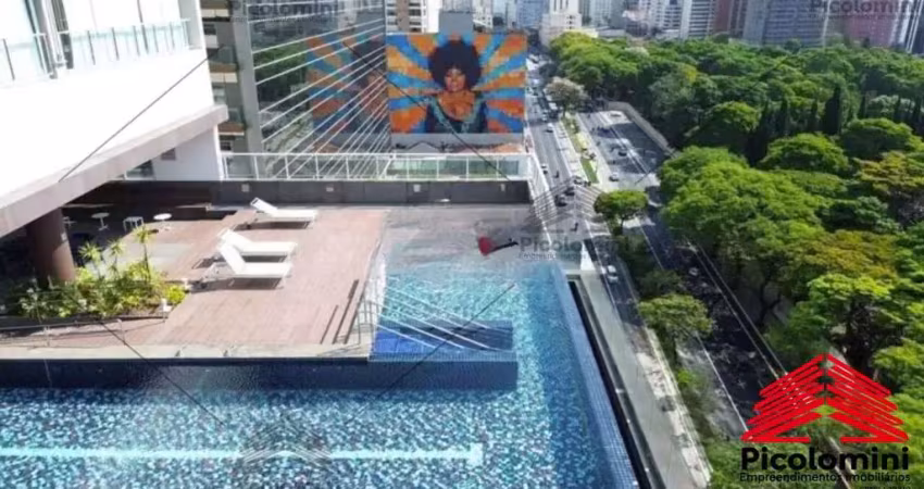 Studio de 35m² no edificio london, automatizado com alexa, ar condicionado e 01 vaga de  garagem coberta  a 300m da estação higienópolis mackenzie