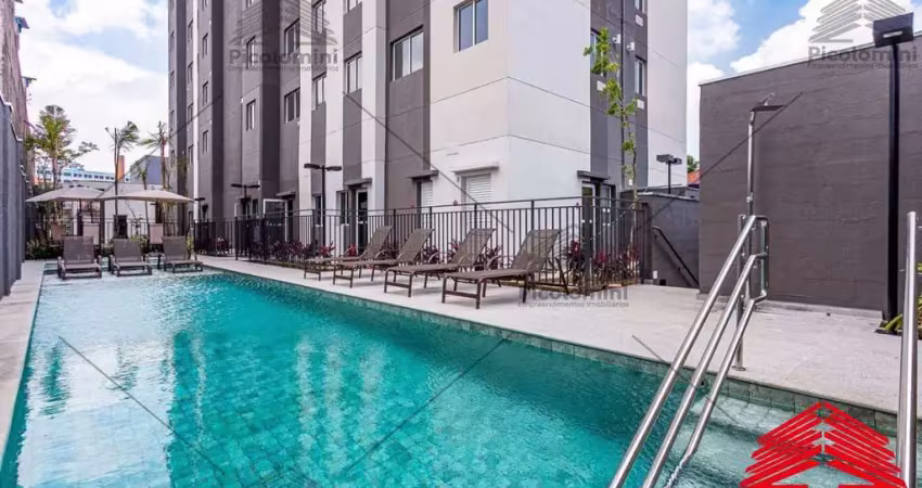 Apartamento para locação no belenzinho próximo ao metrô com 1 quarto, 1 sala com cozinha, 1 banheiro, 25m² de área. piscina, academia, mercado e mais