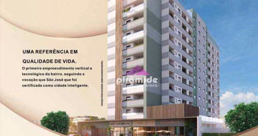 Apartamento com 2 dormitórios à venda, 58 m² por R$ 474.592,00 - Bairro da Floresta - São José dos Campos/SP