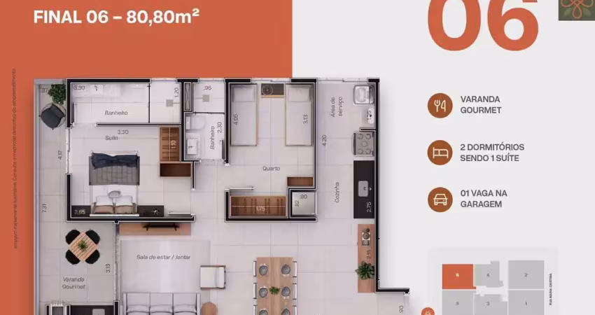 Unidade 1º andar - apto 2dorm/1suíte - 80,80m²- tenório - ubatuba-sp