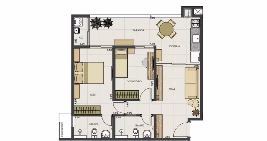 2dorm/1 suíte - 66m² , Praia do Perequê-Açu, Ubatuba-SP