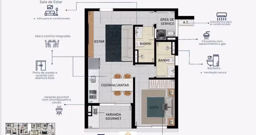Apartamento com 1 quarto à venda na Avenida Arthur Costa Filho, 155, Centro, Caraguatatuba