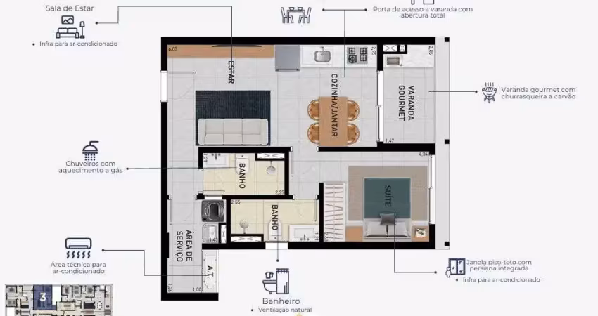 Apartamento com 1 quarto à venda na Avenida Arthur Costa Filho, 155, Centro, Caraguatatuba