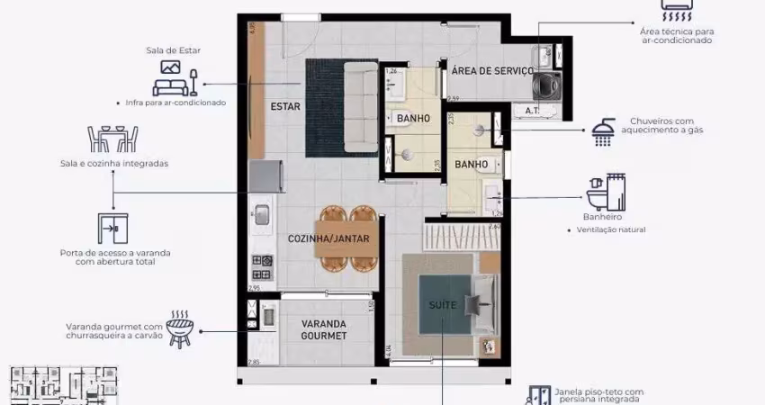 Apartamento com 1 quarto à venda na Avenida Arthur Costa Filho, 155, Centro, Caraguatatuba