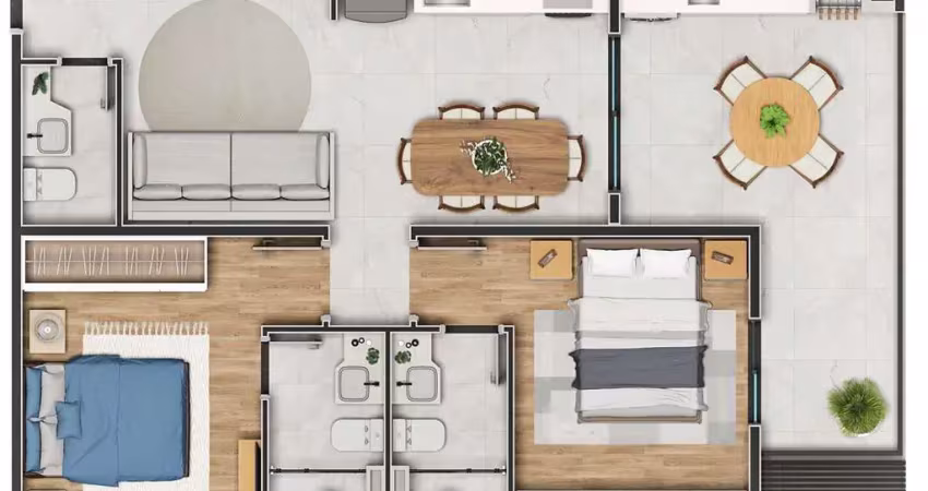 2dorm/2suítes, 66,00m² - porto novo, caraguatatuba-sp