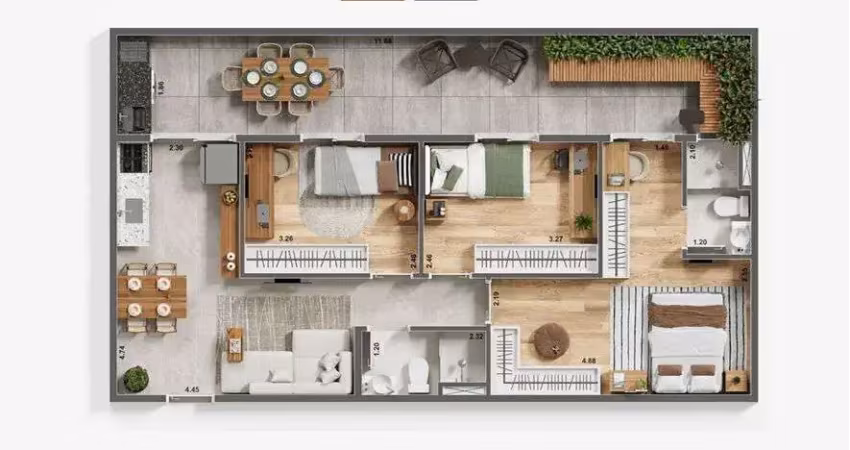 Apartamento com 3 quartos à venda no Jardim Carolina, Ubatuba 