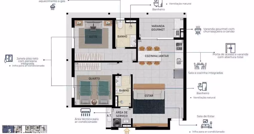 Apartamento com 2 quartos à venda na Avenida Arthur Costa Filho, 155, Centro, Caraguatatuba