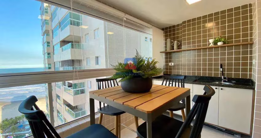Apartamento frente mar com 2 dormitórios para venda, mirim.