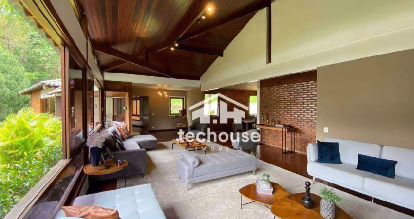 Casa Rusrica-contemporânea com 5 dormitórios à venda por R$ 3.500.000 e locação por R$12.000,00 - Quebra Frascos - Teresópolis/RJ