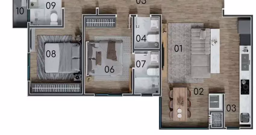 Syrah - apartamento com 2 suítes - vista mar - revenda