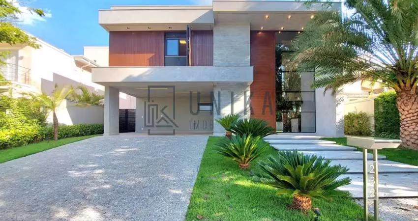 Imponente residência de luxo em condomínio alphaville campinas, 4 suítes, 6 banheiros, 6 vagas, 468m² - campinas-sp.