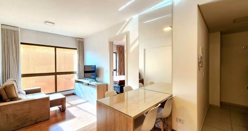 Apartamento com 1 dormitório, mobiliado, andar alto. Ed Central Station