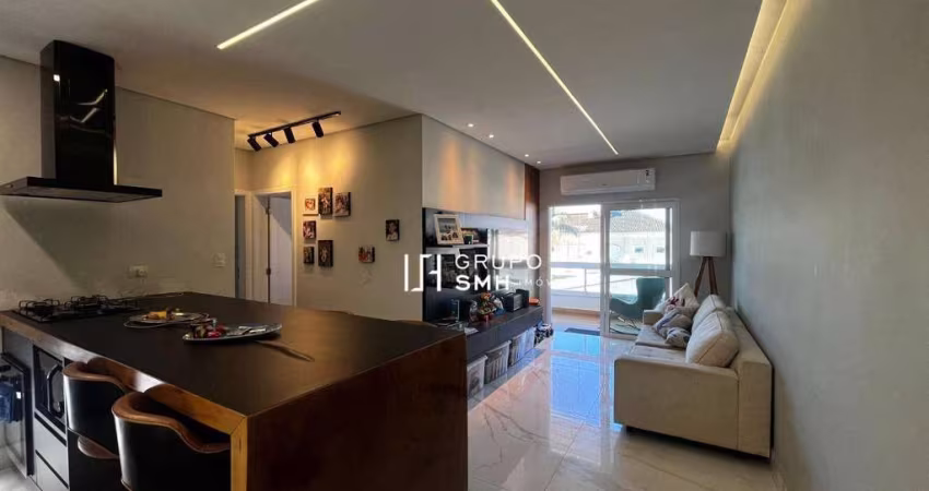 Apartamento com 2 dormitórios para alugar, 74 m² por R$ 6.000,00/mês - Tombo - Guarujá/SP