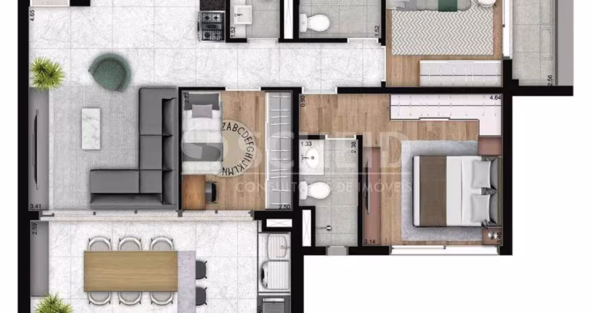Apartamento 87m² - 3 dormitórios - 2 vagas - VERSA BROOKLIN