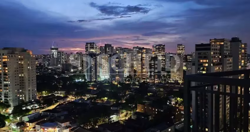 Stúdio 36m², 1 dormitório, 2 banheiros, terraço cozinha e 1 vaga de garagem.