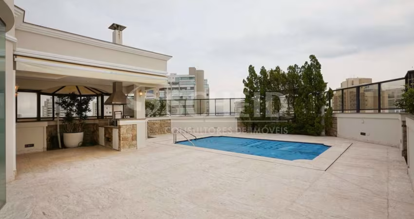 Cobertura duplex à venda ou locação no Campo Belo, 546m². 4 suítes, 4 vagas!