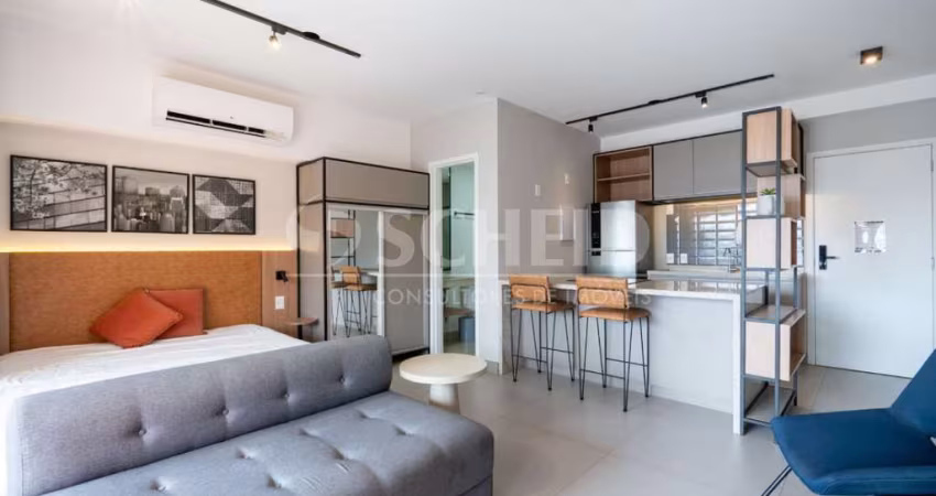 Studio á Venda no Campo Belo Mobiliado com 40m², 1 quarto.