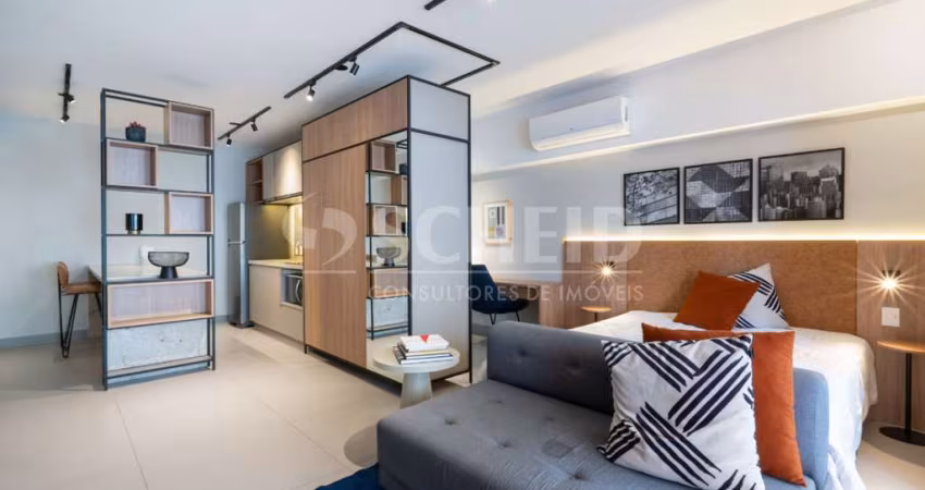 Studio á Venda no Campo Belo Mobiliado com 40m², 1 quarto.