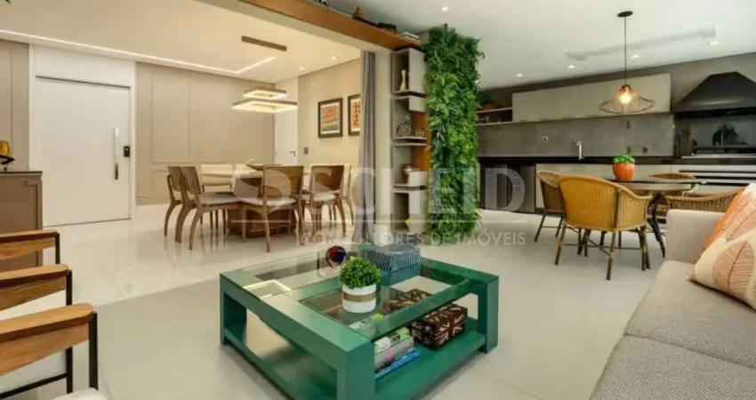 Apartamento moema com 172m², 3 quartos, 3 suíte, 4 vagas,  cozinha integrada, varanda gourmet, sala,
