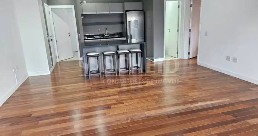 Apartamento semi mobiliado para locação no itaim bibi com 93m², 1 dormitório suíte e 2 vagas