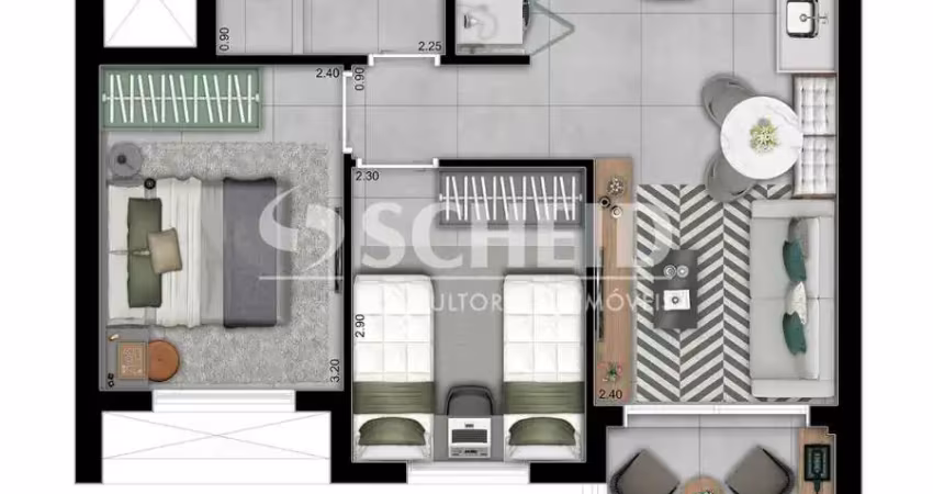 Apartamento para venda na vila das belezas com 42m² - 2 quartos