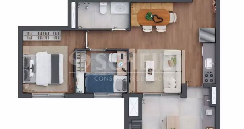 Apartamento para venda - 2 quartos - 60m² - 1 vaga - brooklin