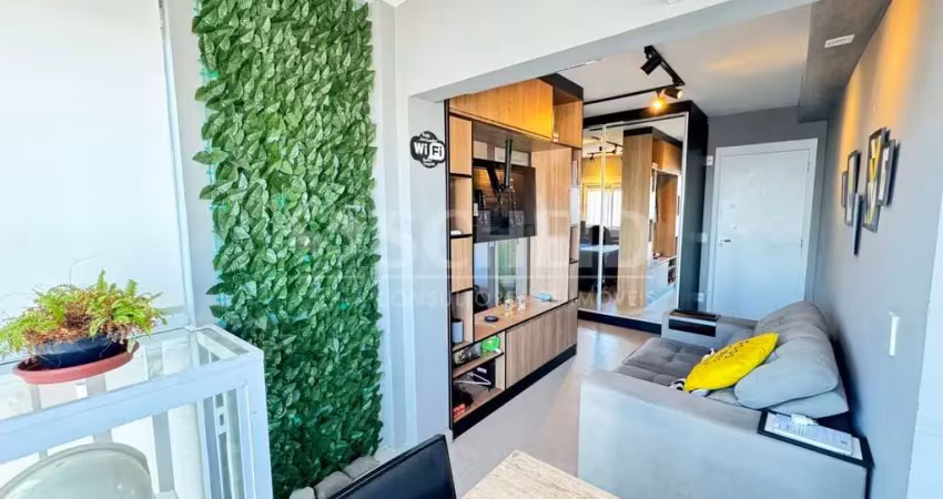 Apartamento para locação mobiliado, 42m²l, 1 quarto e 1 vaga na vila mascote.