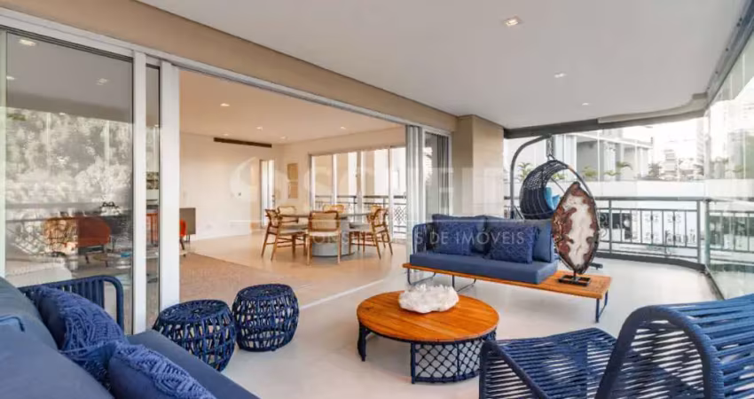 Apartamento mobiliado de alto padrão no itaim bibi com 275m², 4 suítes e 5 vagas