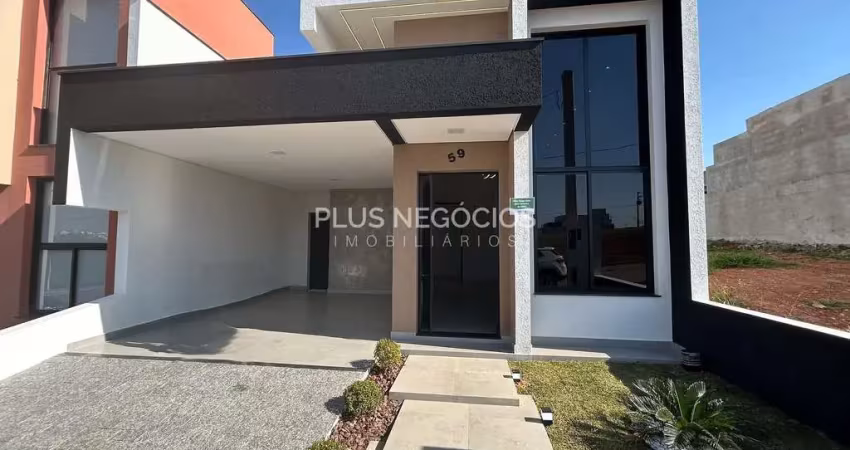 Casa à venda no condomínio villagio wanel: 140m², 3 dormitórios, suíte com closet, área gourmet, se