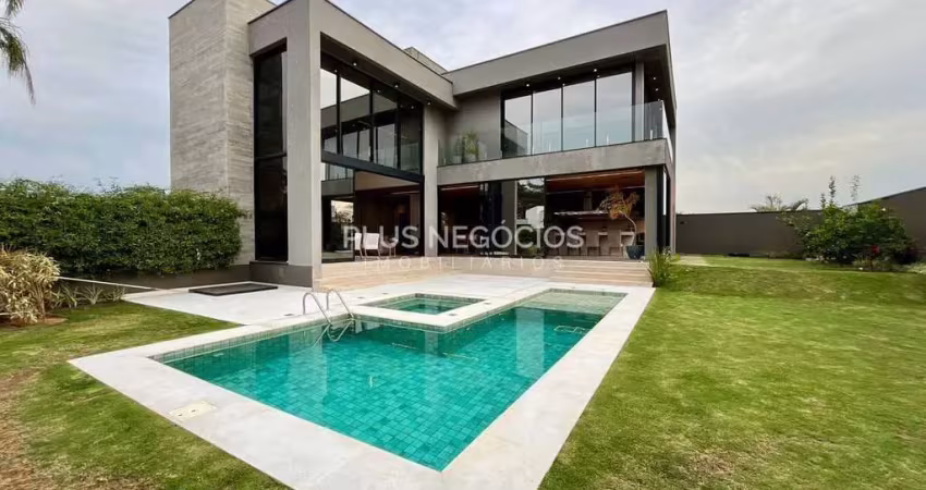 Casa de alto padrão no alphaville 4 sorocaba – terreno de 690m², 5 suítes, piscina, vista privativa