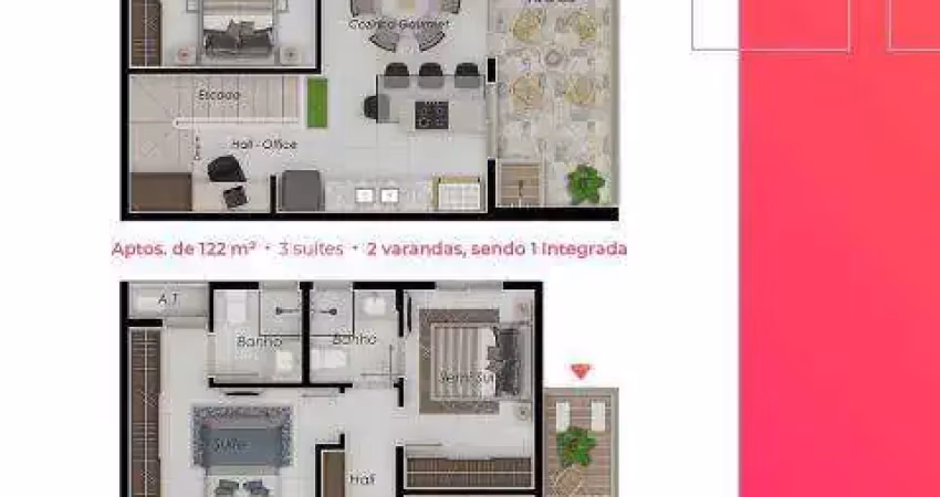 Apartamento à venda, 2 quartos, 1 suíte, 2 vagas, BRASIL - UBERLANDIA/MG