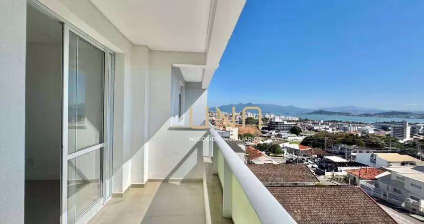 Apartamento de 02 quartos com vista para o mar, 01 vaga de garagem, estreito/florianópolis.