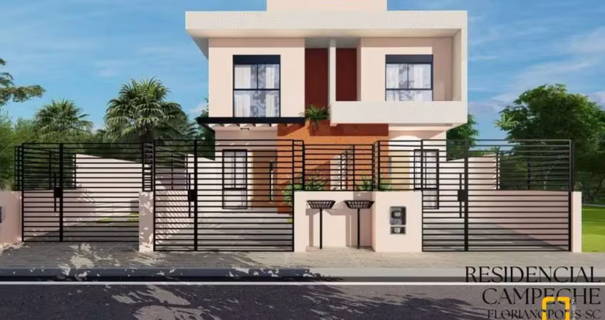 Casa financiável com 2 suítes a 300 metros da praia no loteamento jardim campeche.