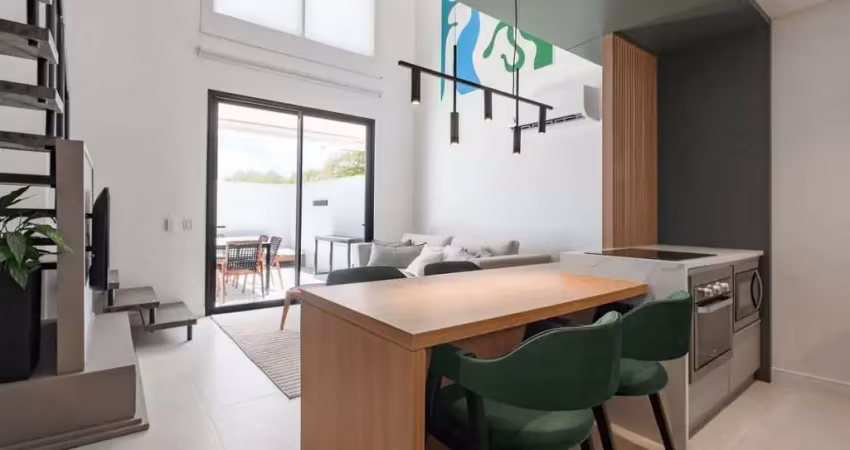 Loft mobiliado à venda - 1 suíte, 1 vaga, hobby box e pátio privativo | santo antônio de lisboa sc