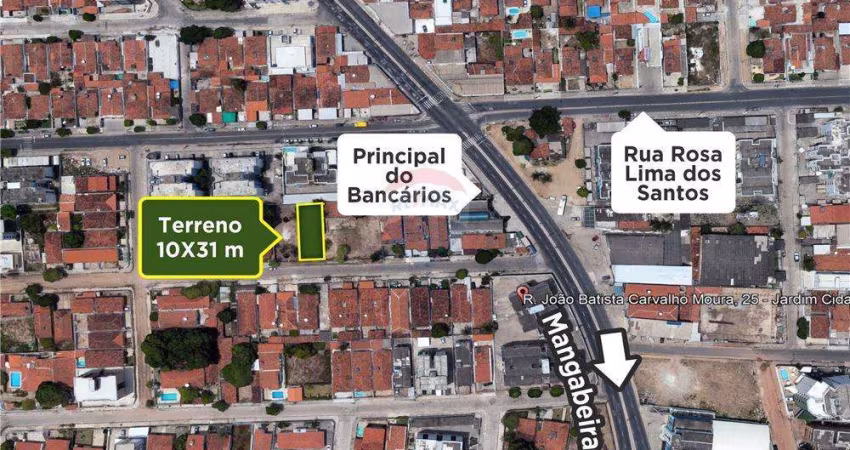 Terreno de 310m² a venda ao lado da principal dos Bancários