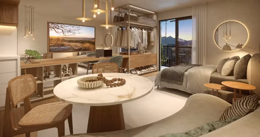 Lindos apartamentos e studios na barra olímpica com serviços de hotelaria disponíveis em frente ao parque olímpico
