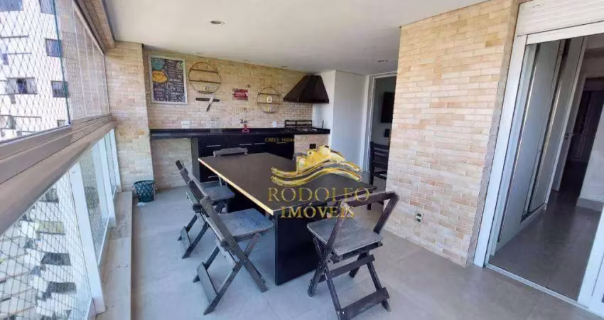 Guarujá praia das astúrias 3 dormitórios 2 vagas ar-condicionado piscina sauna varanda gourmet