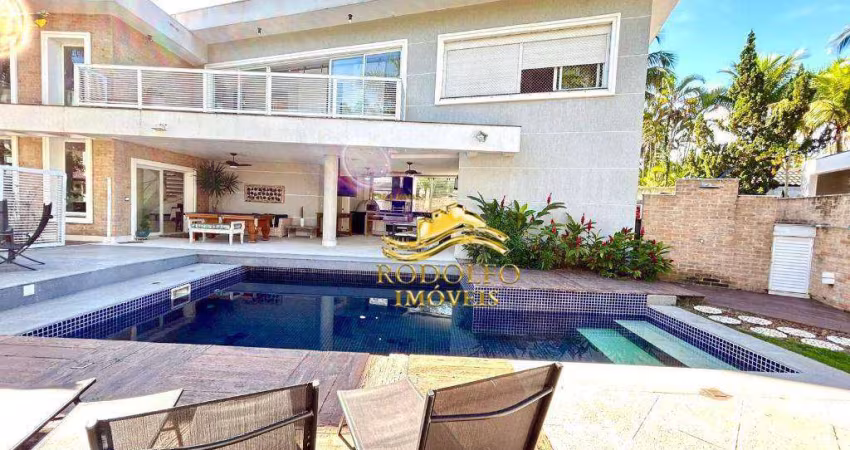 Guarujá Casa no Pernambuco I 4 Suítes 400m² Piscina Ar-condicionado Varanda Gourmet Jacuzzi Jardim Campo de Futebol