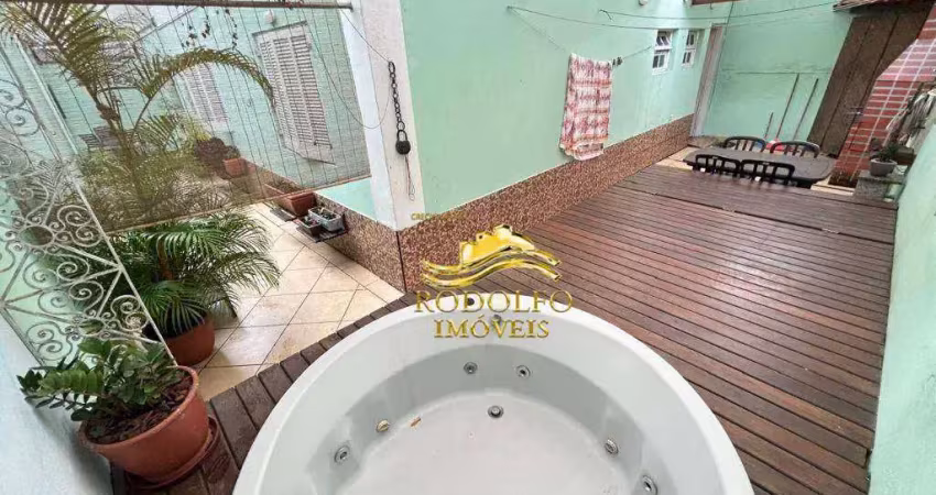Guarujá-sp praia das astúrias sobrado 2 dormitórios 1 vaga 80m² quintal hidromassagem churrasqueira